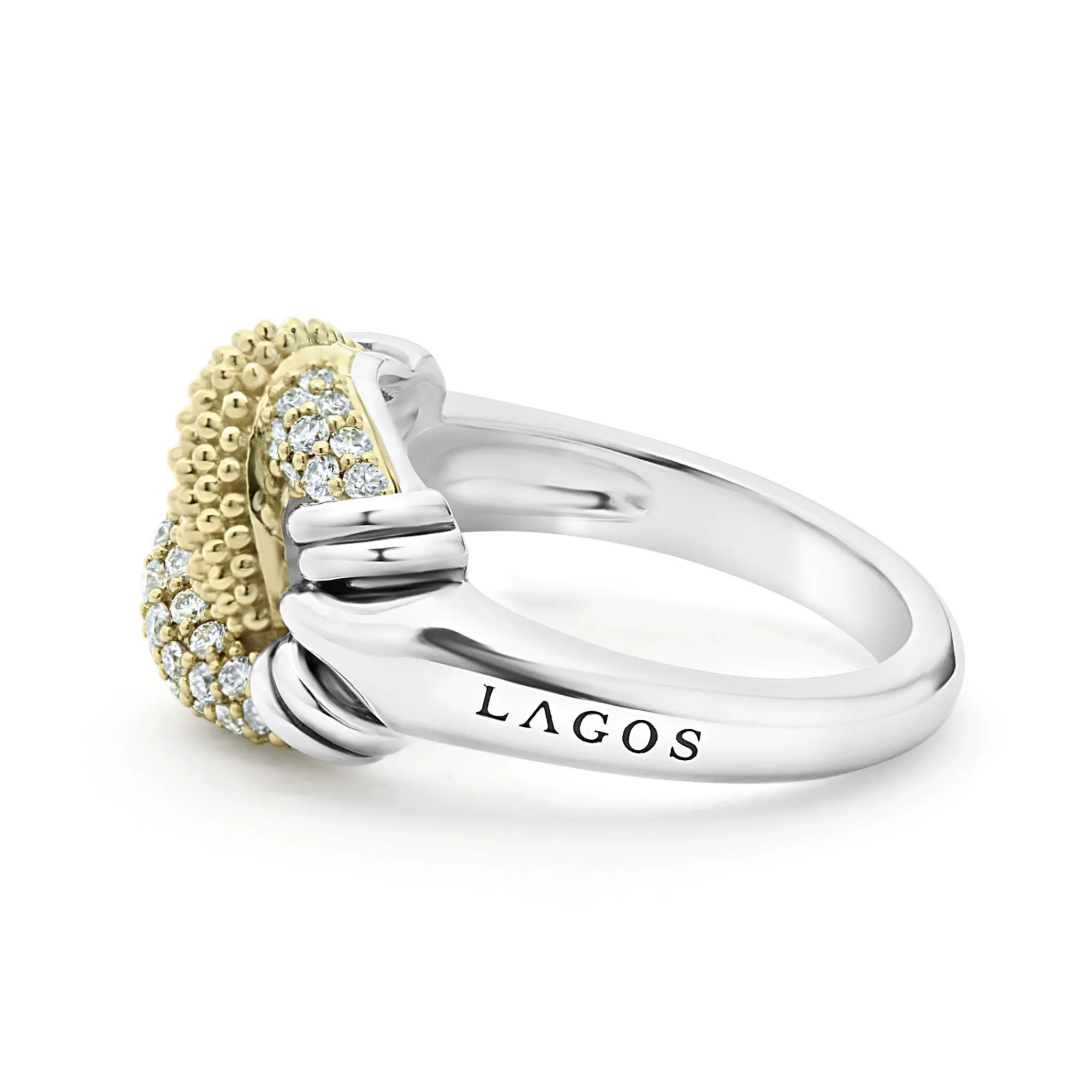 Shop LAGOS Small Caviar Diamond Knot Ring