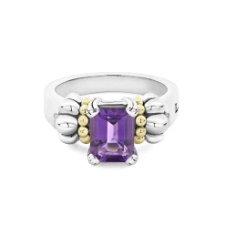 New LAGOS Small Emerald-Cut Amethyst Ring