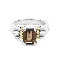 Hot LAGOS Small Emerald-Cut Smokey Quartz Ring