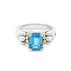 Online LAGOS Small Emerald-Cut Swiss Blue Topaz Ring