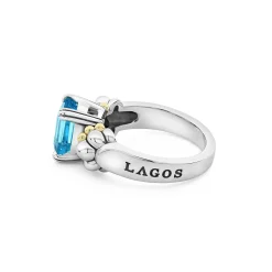 Online LAGOS Small Emerald-Cut Swiss Blue Topaz Ring