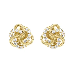 Outlet LAGOS Small 18K Gold Love Knot Diamond Earrings