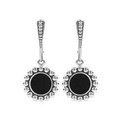 Sale LAGOS Small Onyx Circle Drop Earrings