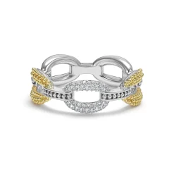 New LAGOS Small Two-Tone Eternity Diamond Ring
