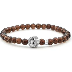 Fashion LAGOS Smokey Quartz Skull Bracelet