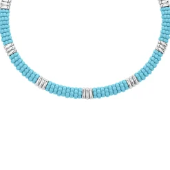 Shop LAGOS Smooth Silver Station Ceramic Beaded Necklace
