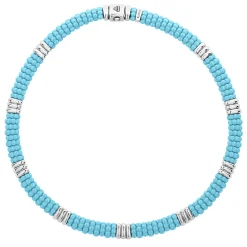 Shop LAGOS Smooth Silver Station Ceramic Beaded Necklace