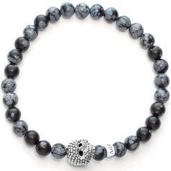 Store LAGOS Snowflake Obsidian Skull Bracelet