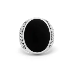 Clearance LAGOS Statement Black Agate Oval Band Ring