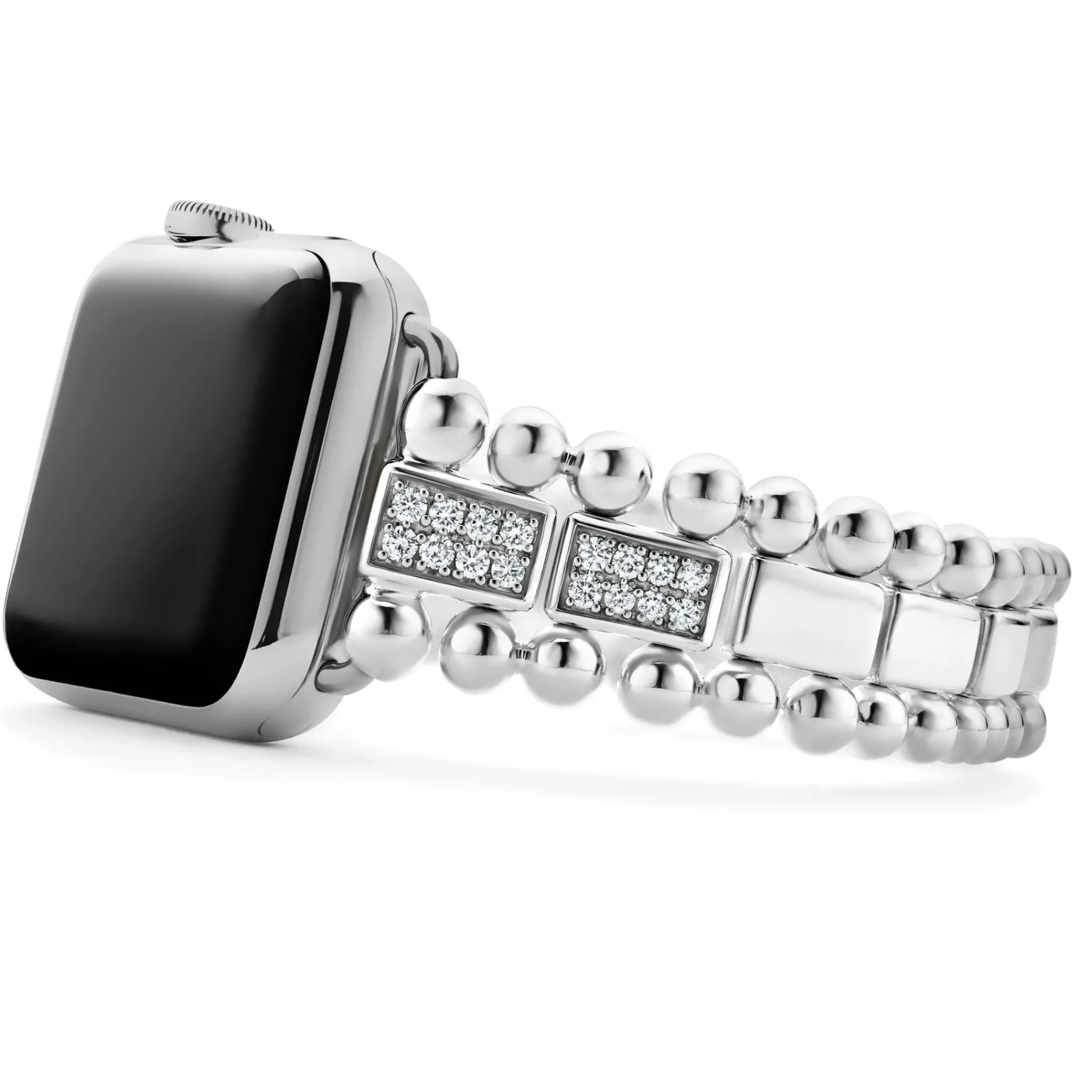 Store LAGOS Sterling Silver Half Diamond Watch Bracelet-38-45Mm