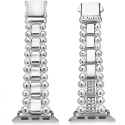 Store LAGOS Sterling Silver Half Diamond Watch Bracelet-38-45Mm