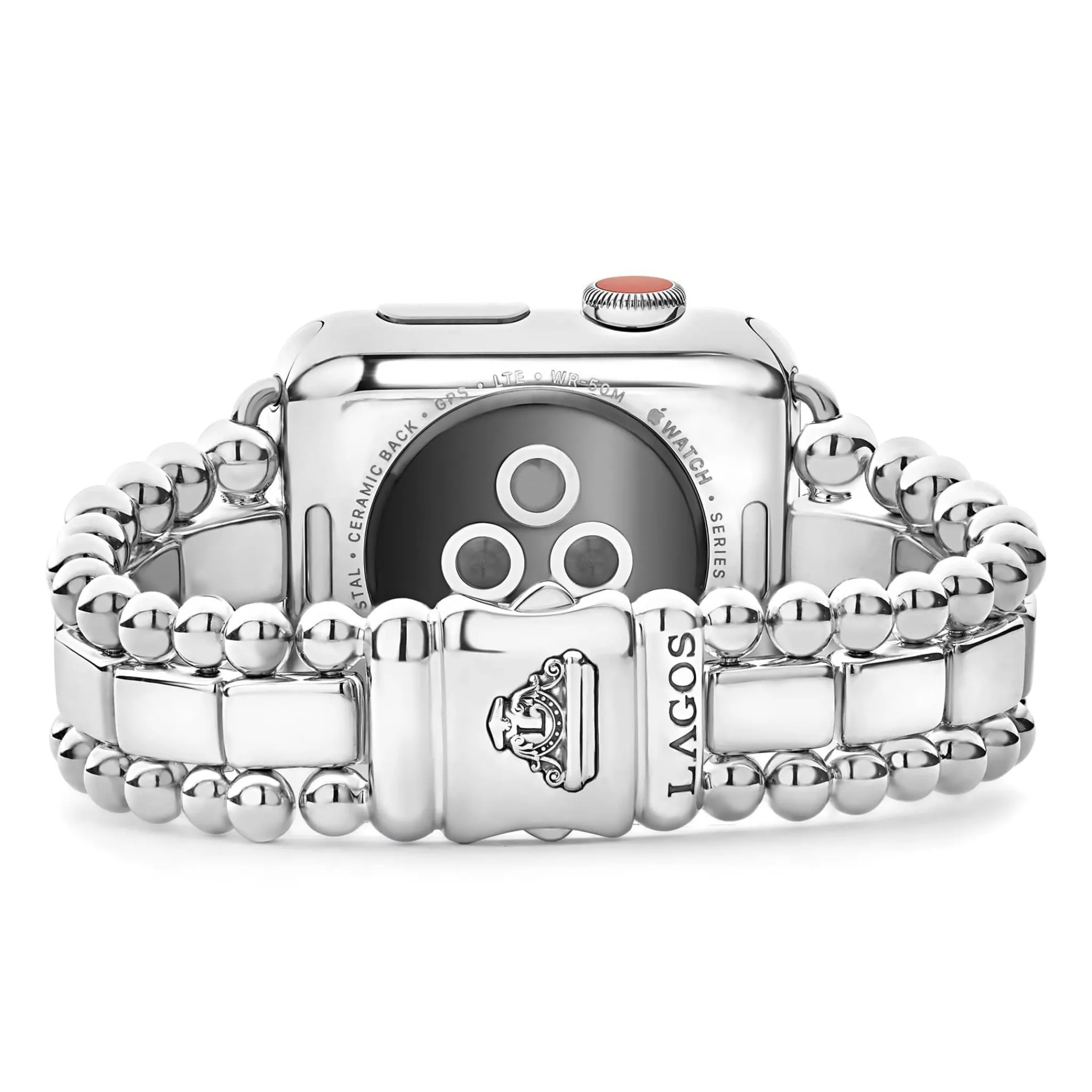Store LAGOS Sterling Silver Half Diamond Watch Bracelet-38-45Mm