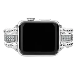 Store LAGOS Sterling Silver Half Diamond Watch Bracelet-38-45Mm