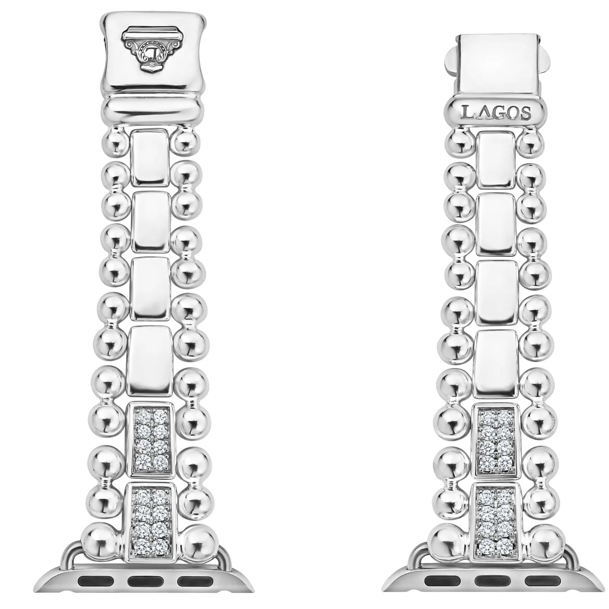 Store LAGOS Sterling Silver Half Diamond Watch Bracelet-38-45Mm