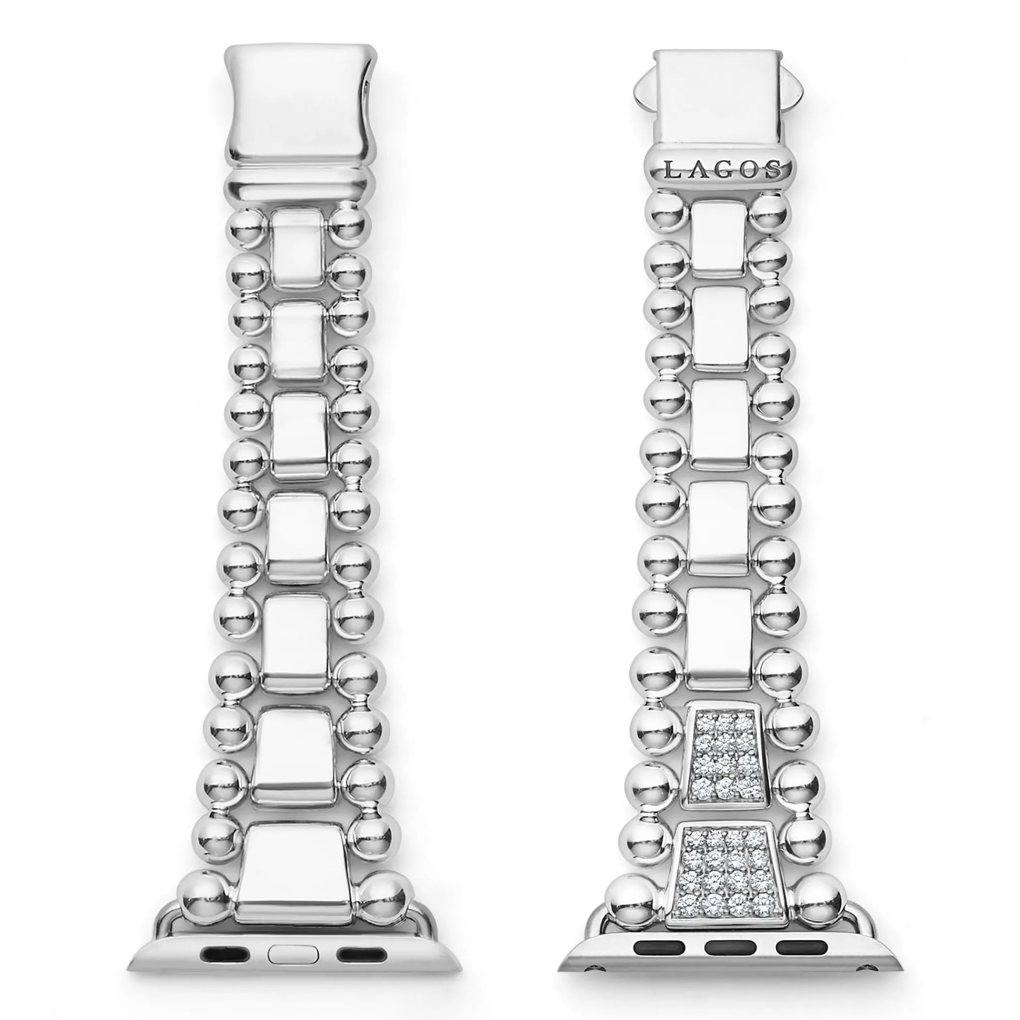 Discount LAGOS Sterling Silver Half Diamond Watch Bracelet-42-49Mm