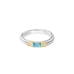 New LAGOS Swiss Blue Topaz And Diamond Stacking Ring