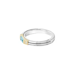 New LAGOS Swiss Blue Topaz And Diamond Stacking Ring