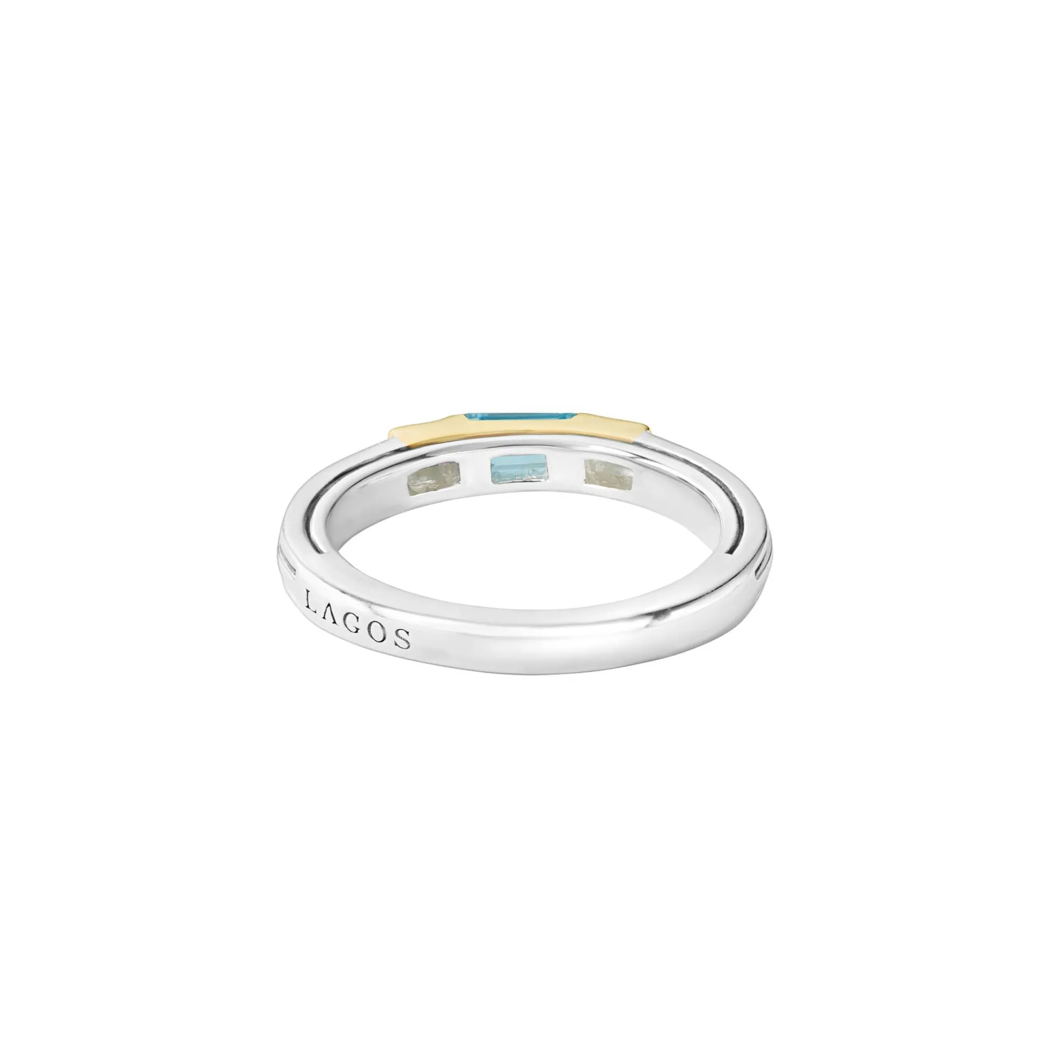 New LAGOS Swiss Blue Topaz And Diamond Stacking Ring