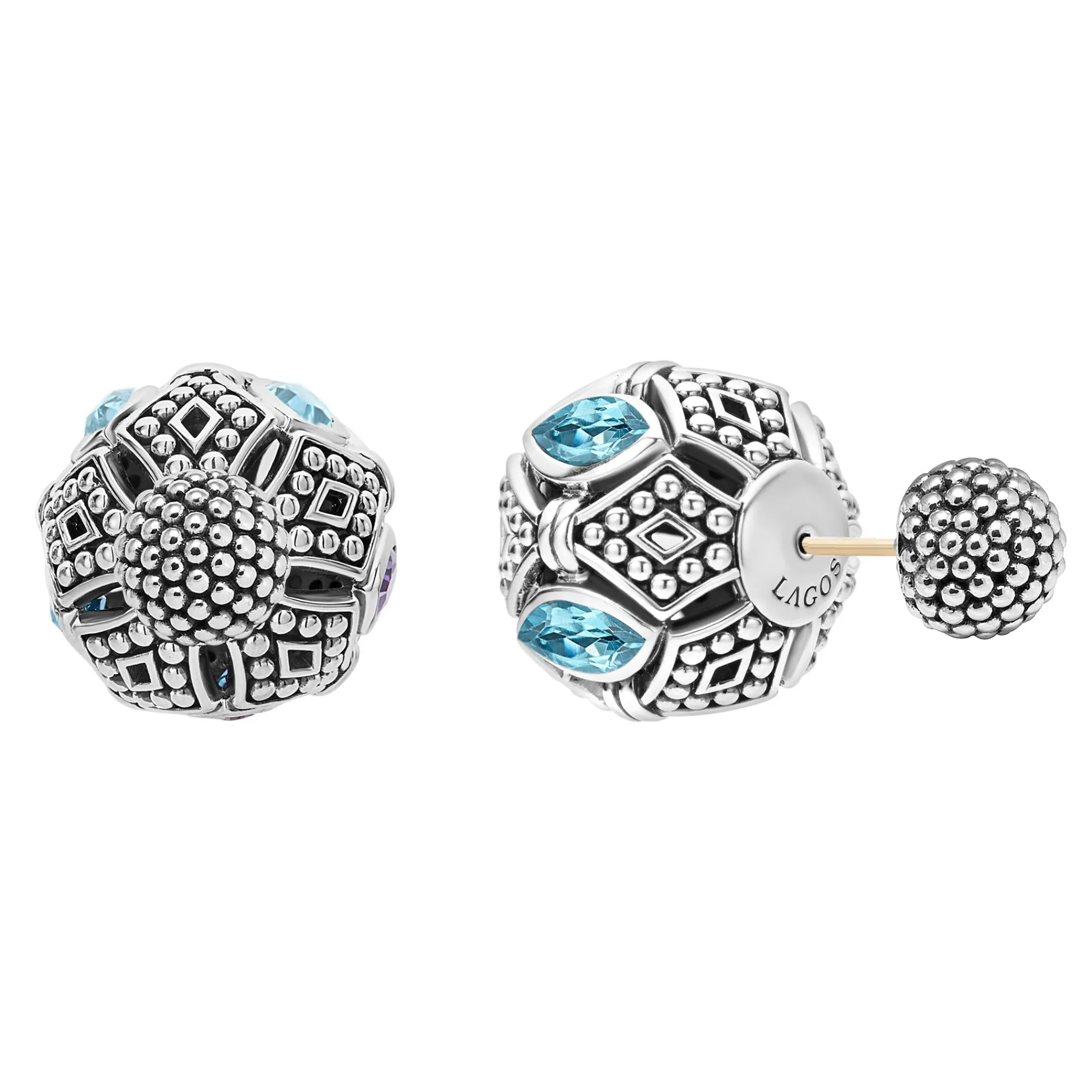 New LAGOS Swiss Blue Topaz Earring Backs