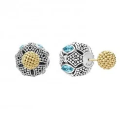 New LAGOS Swiss Blue Topaz Earring Backs