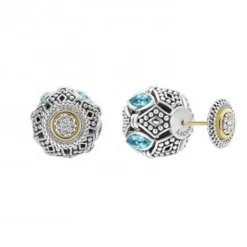 New LAGOS Swiss Blue Topaz Earring Backs