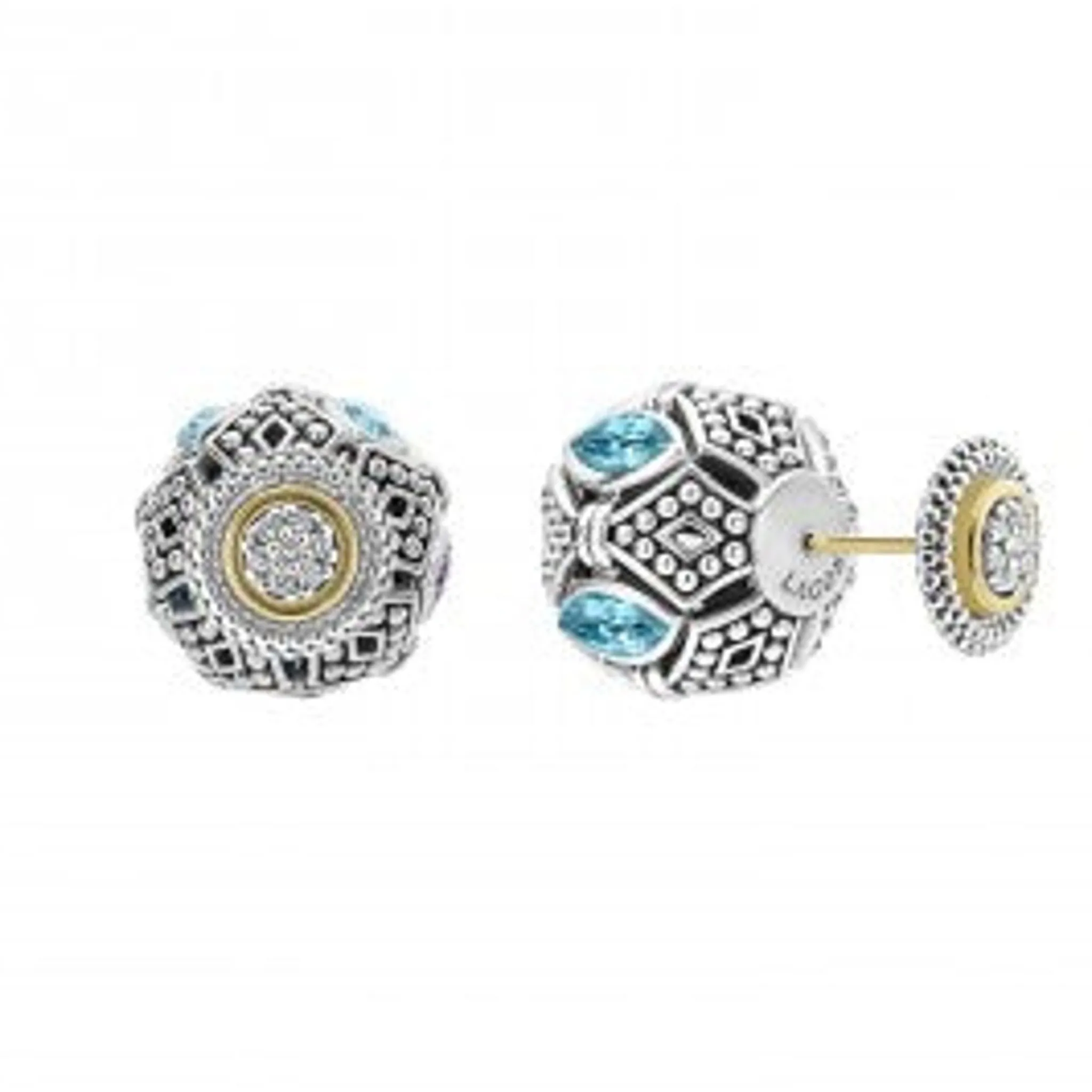New LAGOS Swiss Blue Topaz Earring Backs