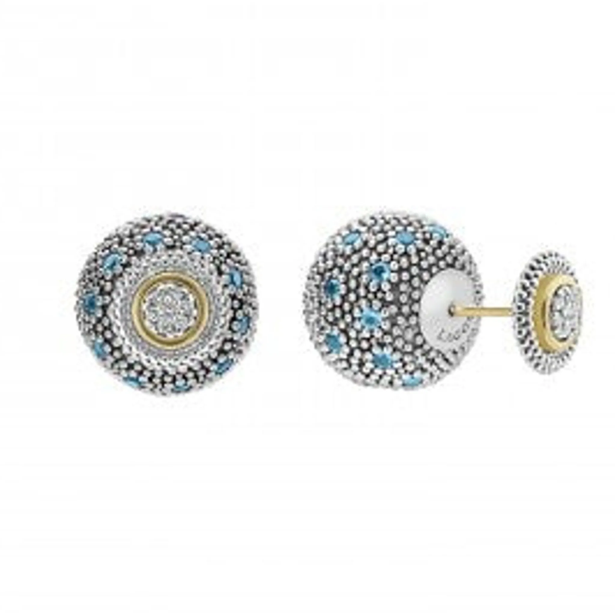 Fashion LAGOS Swiss Blue Topaz Earring Backs