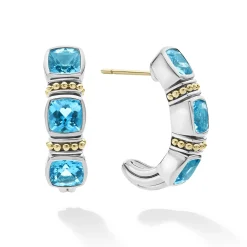 Store LAGOS Swiss Blue Topaz Hoop Earrings