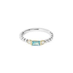 Online LAGOS Swiss Blue Topaz Stacking Ring With Diamonds