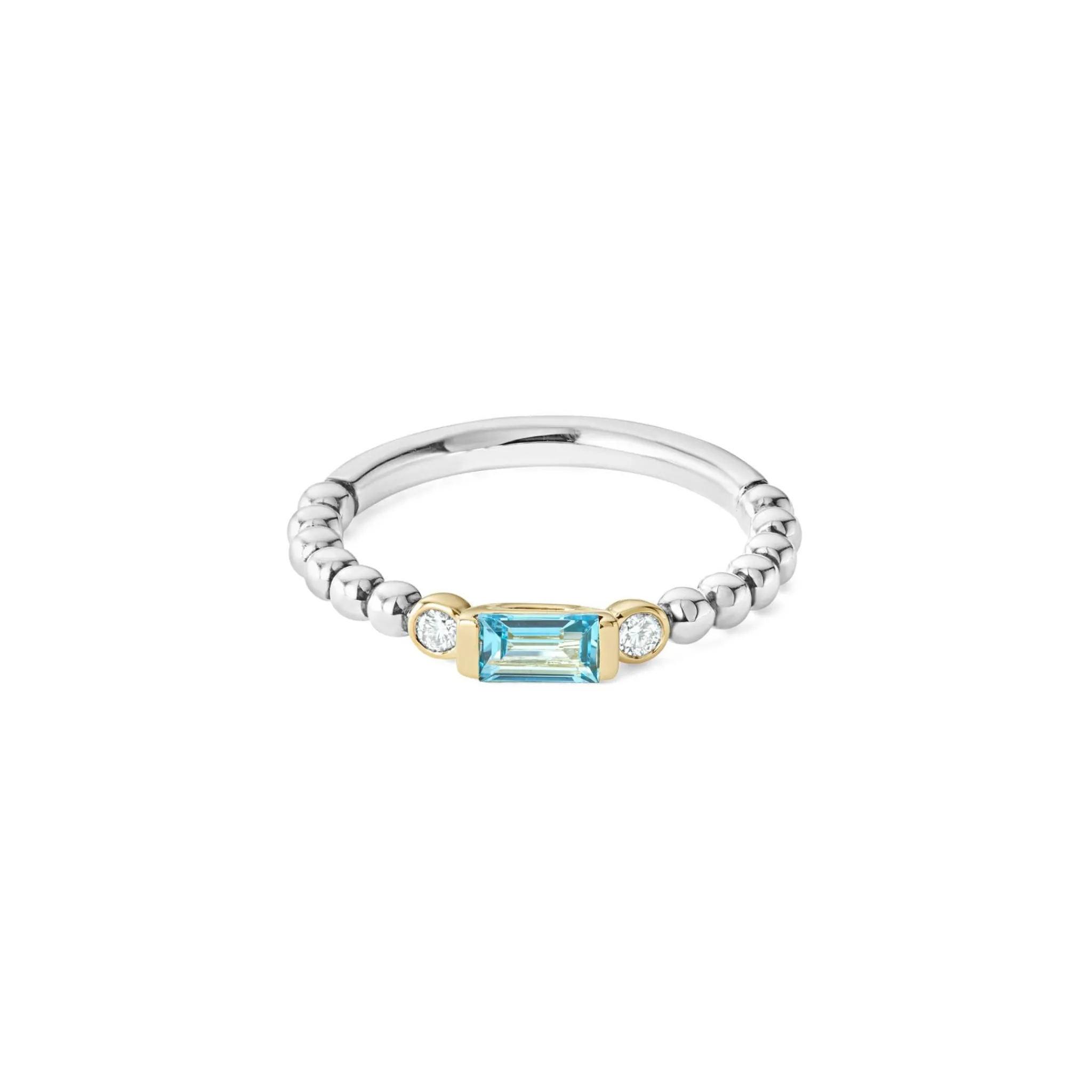 Sale LAGOS Swiss Blue Topaz Stacking Ring With Diamonds