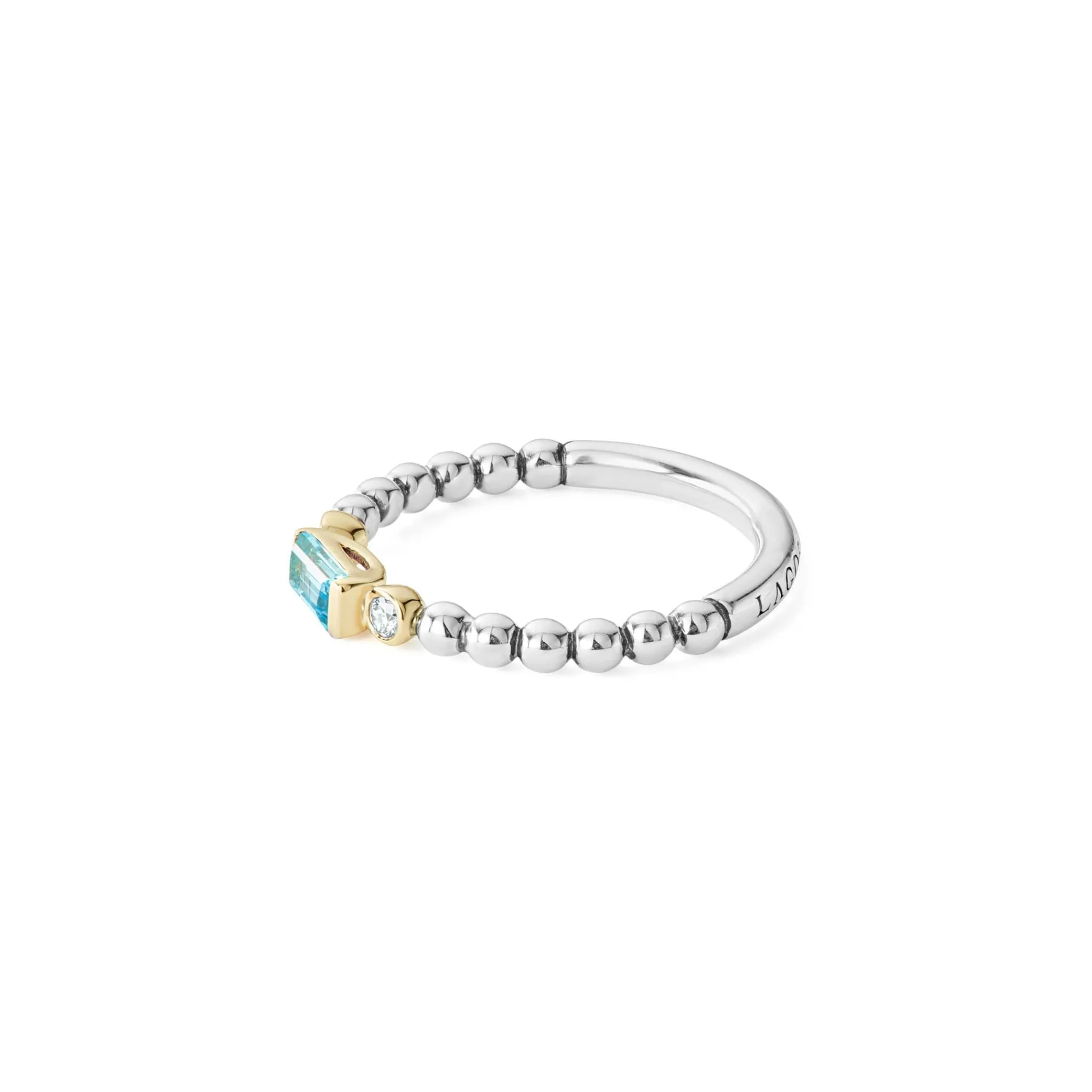 Sale LAGOS Swiss Blue Topaz Stacking Ring With Diamonds