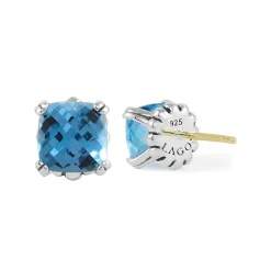Flash Sale LAGOS Swiss Blue Topaz Stud Earrings