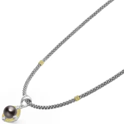 Online LAGOS Tahitian Black Pearl Diamond Caviar Necklace
