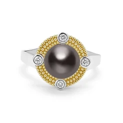Best Sale LAGOS Tahitian Black Pearl Diamond Ring