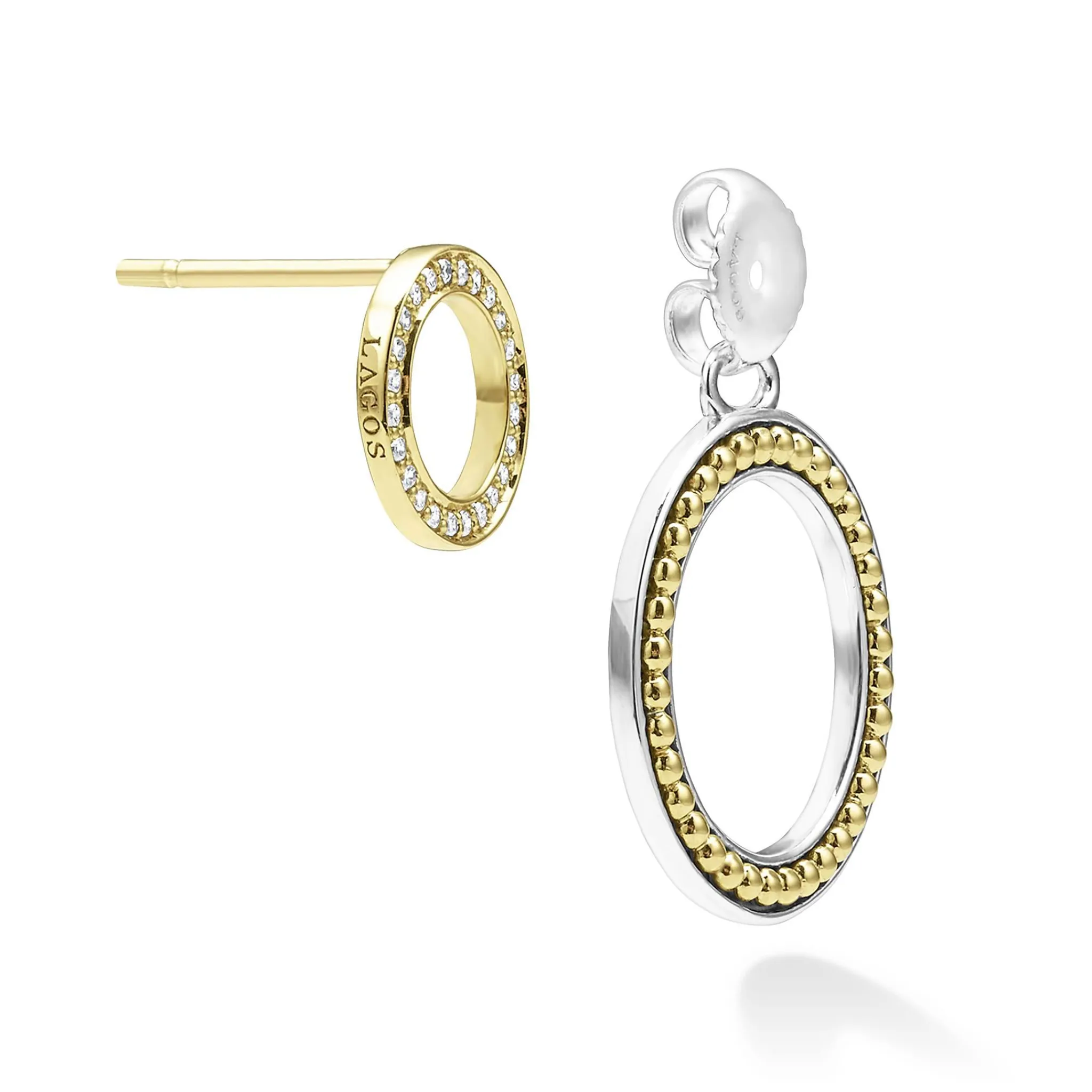 Online LAGOS The Drop Double Circle Diamond Drop Earrings
