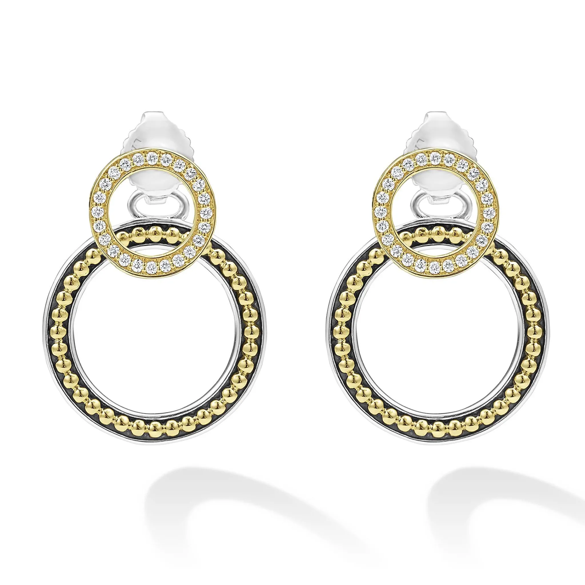 Online LAGOS The Drop Double Circle Diamond Drop Earrings