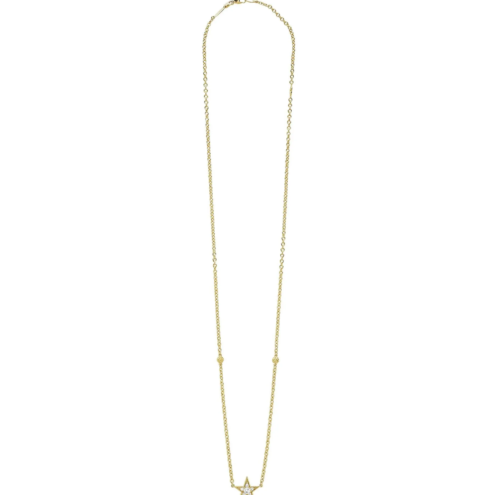 New LAGOS The Drop 18K Gold And Diamond Star Chain Necklace