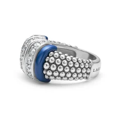 Cheap LAGOS Three Station Ceramic Caviar Diamond Ring