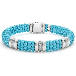 Fashion LAGOS Three Station Ceramic Diamond Bracelet | 9Mm