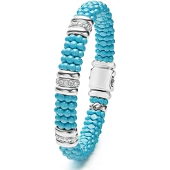 Fashion LAGOS Three Station Ceramic Diamond Bracelet | 9Mm