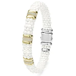 Fashion LAGOS Three Station Ceramic Diamond Bracelet | 9Mm
