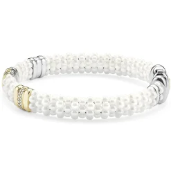 Fashion LAGOS Three Station Ceramic Diamond Bracelet | 9Mm