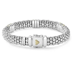 Clearance LAGOS Three Station Diamond Caviar Bracelet | 9Mm