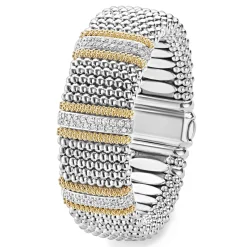 Fashion LAGOS Three Station Diamond Caviar Bracelet | 23Mm