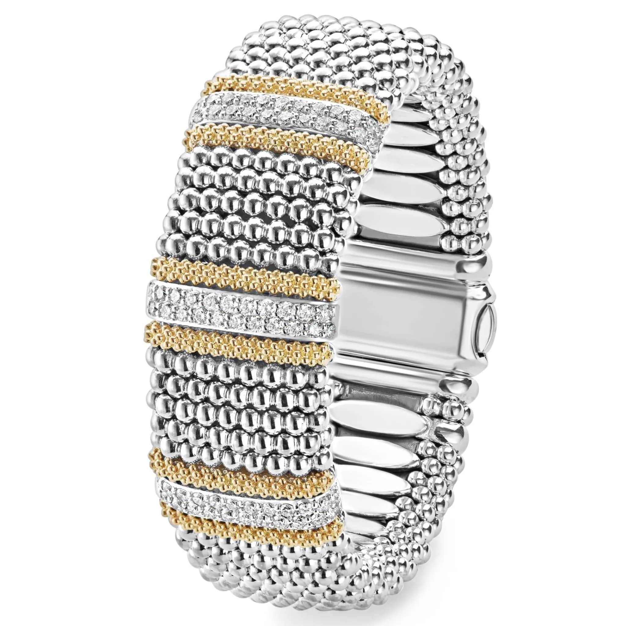 Fashion LAGOS Three Station Diamond Caviar Bracelet | 23Mm