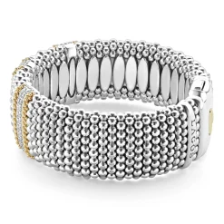 Fashion LAGOS Three Station Diamond Caviar Bracelet | 23Mm