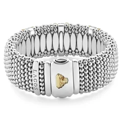 Fashion LAGOS Three Station Diamond Caviar Bracelet | 23Mm