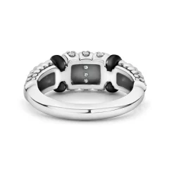 Outlet LAGOS Three Station Diamond Ceramic Caviar Ring