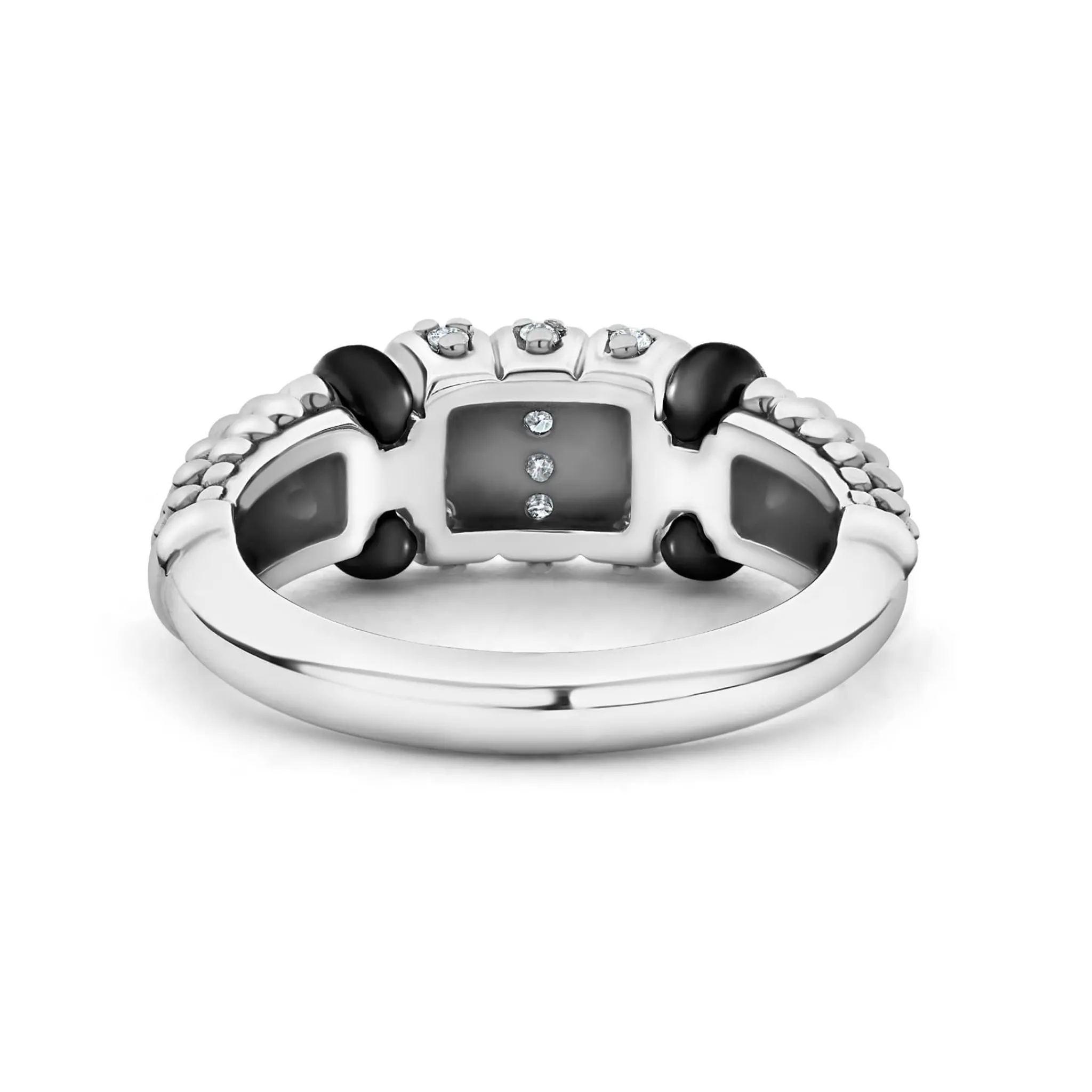 Outlet LAGOS Three Station Diamond Ceramic Caviar Ring