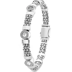 Sale LAGOS Three Station Diamond Circle Caviar Bracelet | 6Mm